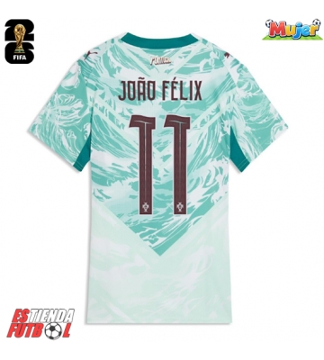 Portugal Joao Felix #11 Segunda Equipación Mujer Mundial 2026 Manga Corta